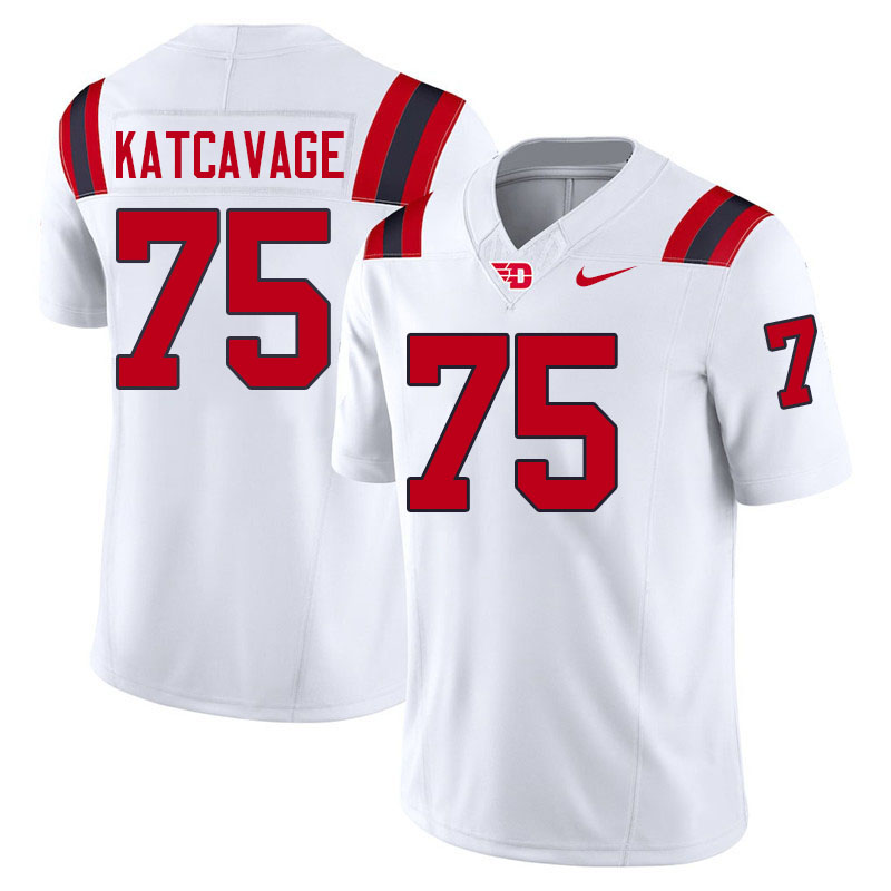 Dayton Flyers #75 Jim Katcavage College Football Jerseys,Uniforms-White